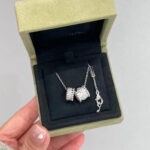 【Valeron Jewelry】PERLEE DOUBLE PENDANT SILVER DIAMOND NECKLACE - Image 2