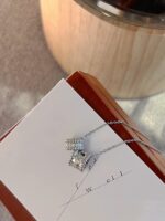 【Valeron Jewelry】PERLEE DOUBLE PENDANT SILVER DIAMOND NECKLACE - Image 6