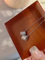 【Valeron Jewelry】PERLEE DOUBLE PENDANT SILVER DIAMOND NECKLACE - Image 4