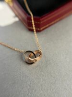 【Valleron Jewelry】LOVE NECKLACE DOUBLE RING PINK GOLD - Image 4