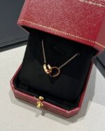 【Valleron Jewelry】LOVE NECKLACE DOUBLE RING PINK GOLD - Image 6