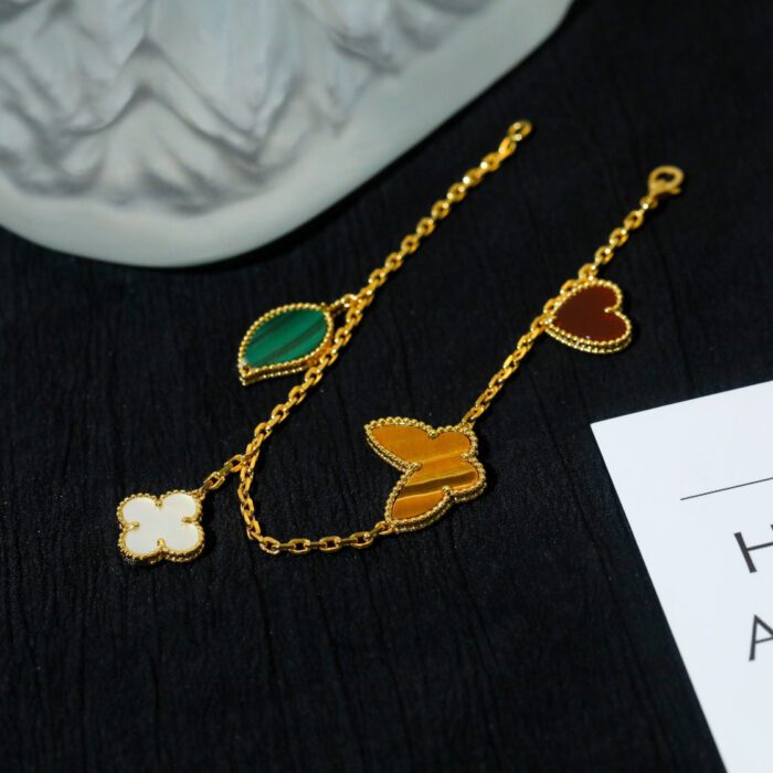 【Valeron Jewelry】LUCKY SPRING 5 MOTIF GOLD BRACELET - Image 3
