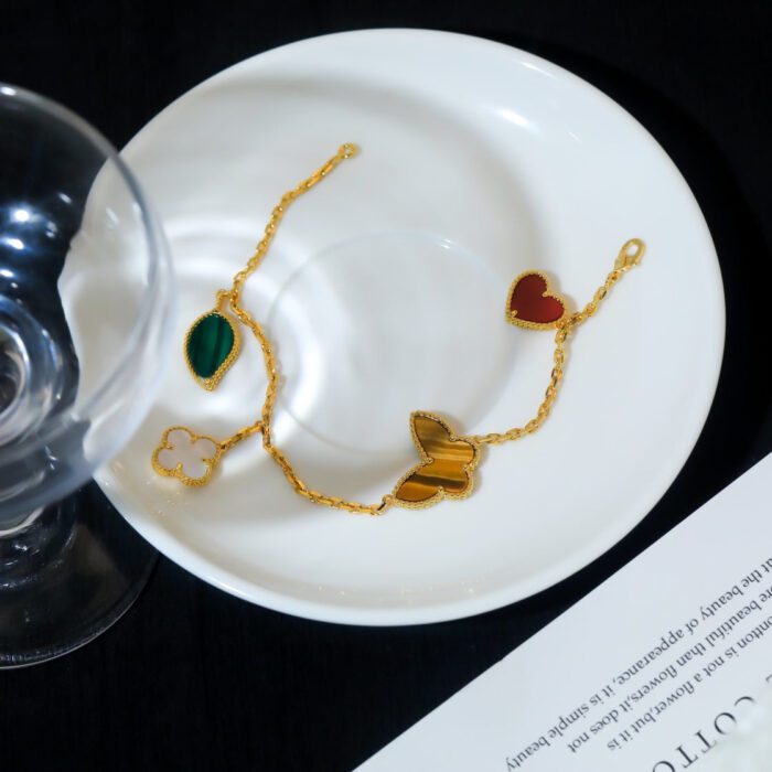 【Valeron Jewelry】LUCKY SPRING 5 MOTIF GOLD BRACELET - Image 8