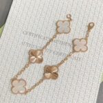 【Valleron Jewelry】CLOVER BRACELET 5 MOTIF WHITE MOP PINK GOLD - Image 5