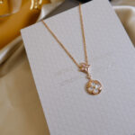 【Valleron Jewelry】STAR AND SUN WHITE MOP 2 MOTIF PINK GOLD NECKLACE - Image 4