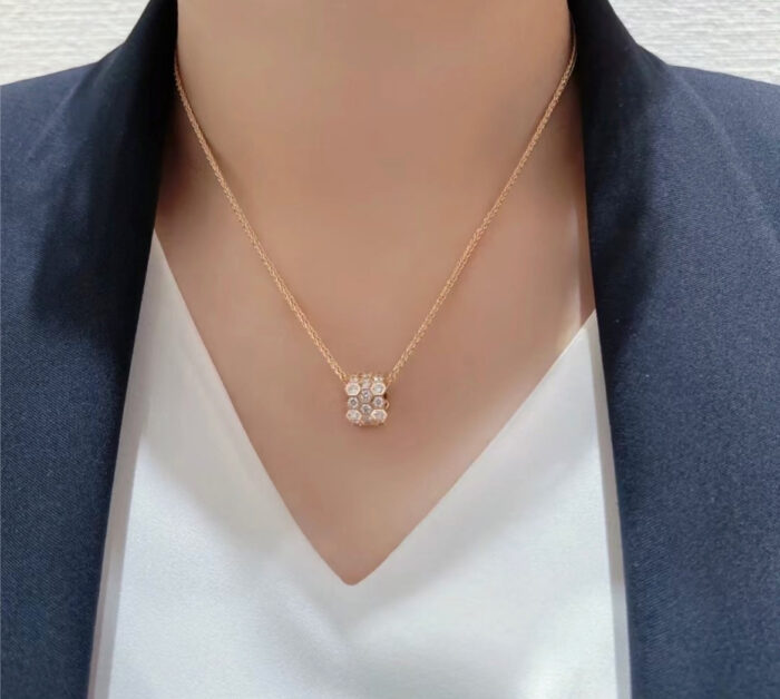 【Valleron Jewelry】BEE LOVE DIAMOND PAVED 3 ROW NECKLACE - Image 2
