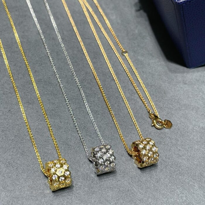 【Valleron Jewelry】BEE LOVE DIAMOND PAVED 3 ROW NECKLACE - Image 1