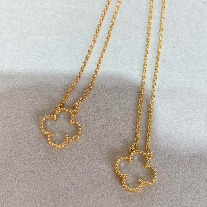 【Valeron Jewelry】CLOVER ROCK CRYSTAL ROSE GOLD NECKLACE - Image 2