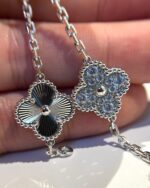 【Valleron Jewelry】CLOVER 5 MOTIF SILVER DIAMOND BRACELET - Image 5