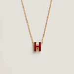 【Valleron Jewelry】HM CLIC RED ENAMEL GOLD NECKLACE
