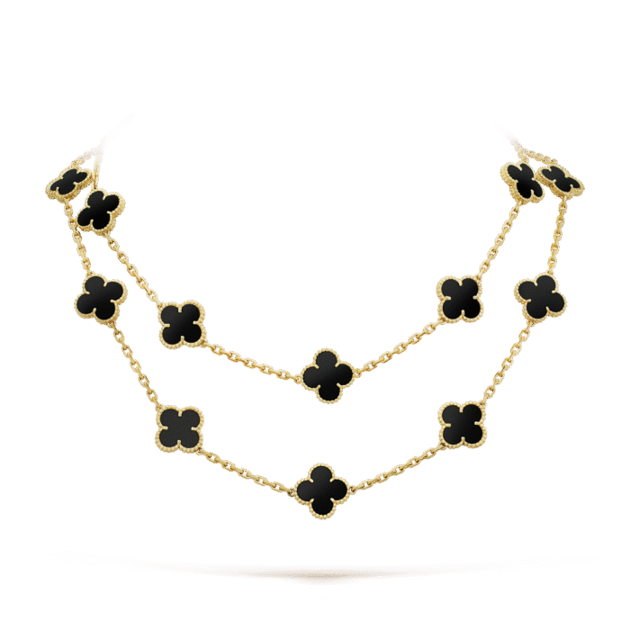 【Valleron Jewelry】CLOVER 20 MOTIFS ONYX NECKLACE - Image 1