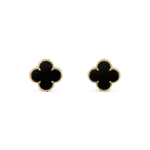 【Valeron Jewelry】CLOVER MEDIUM 1 MOTIFS  ONYX STUD EARRINGS - Image 2