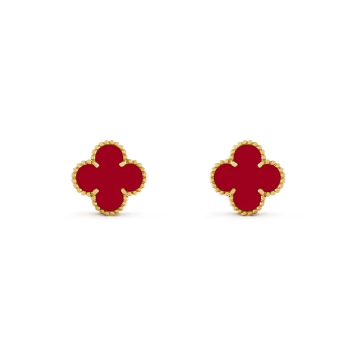 【Valeron Jewelry】CLOVER MEDIUM 1 MOTIFS CARNELIAN  EARRINGS - Image 2