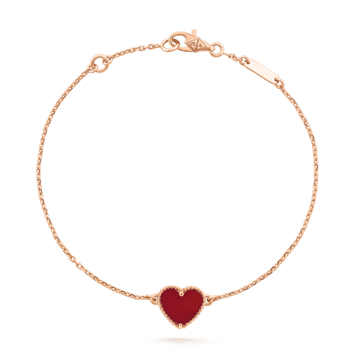 【Valeron Jewelry】HEART CARNELIAN PINK GOLD BRACELET - Image 2