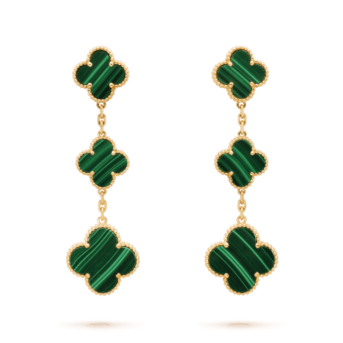 【Valeron Jewelry】CLOVER MALACHITE 3 MOTIFS GOLD - Image 2
