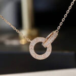 【Valleron Jewelry】LOVE 7.6MM NECKLACE ROSE GOLD AND SILVER  FULL DIAMOND - Image 5