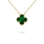 【Valleron Jewelry】CLOVER 15MM MALACHITE SINGLE FLOWER  NECKLACE - Image 2