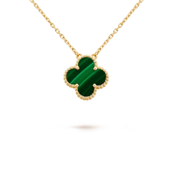 【Valleron Jewelry】CLOVER 15MM MALACHITE SINGLE FLOWER  NECKLACE - Image 2