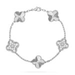 【Valleron Jewelry】CLOVER 5 MOTIF SILVER DIAMOND BRACELET