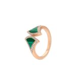 【Valeron Jewelry】DREAM MALACHITE DIAMOND OPEN RING - Image 2