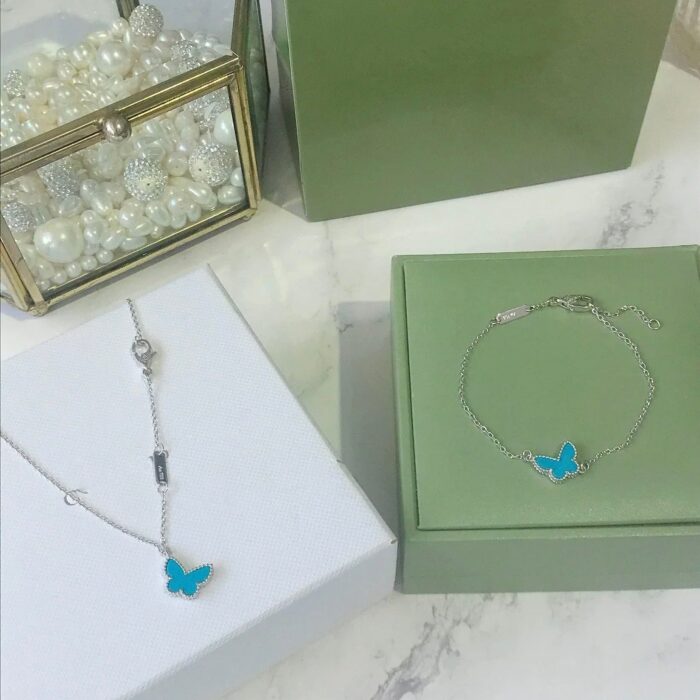 【Valerone Jewelry】BUTTERFLY TURQUOISE BUTTERFLY BRACELET SILVER - Image 3