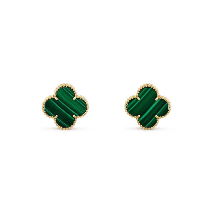 【Valeron Jewelry】CLOVER MINI 9.5MM MALACHITE  EARRINGS - Image 2