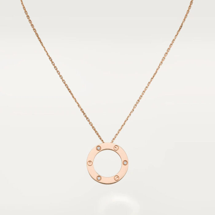 【Valleron Jewelry】LOVE NECKLACE 16MM 3 DIAMONDS - Image 2