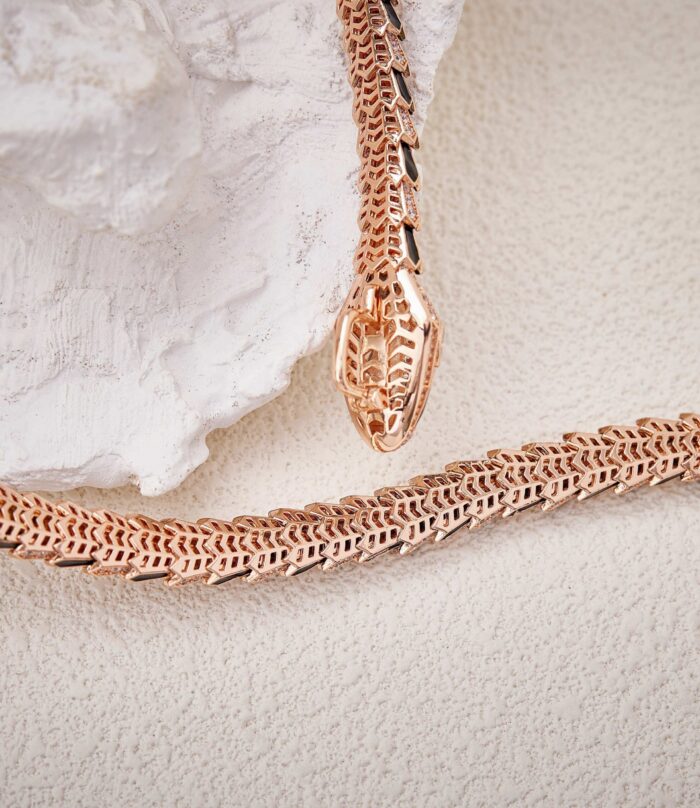 【Valerone Jewelry】High-End Bespoke Black Onyx Serpent Necklace - Image 6