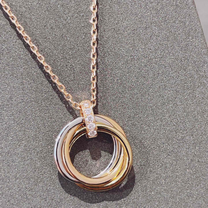 【Valerone Jewelry】TRINITY NECKLACE GOLD  DIAMONDS - Image 3