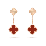 【Valeron Jewelry】CLOVER 2 MOTIF  LASER CARNELIAN EARRINGS - Image 2