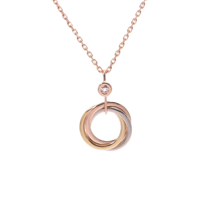【Valleron Jewelry】TRINITY SILVER GOLD PINK GOLD NECKLACE - Image 2