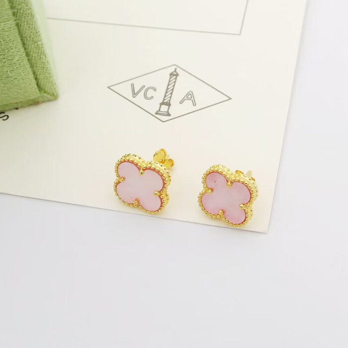 【Valeron Jewelry】Clover Mini Pink Earrings - Image 7