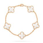 【Valleron Jewelry】CLOVER  5 MOTIF WHITE MOP BRACELET - Image 2