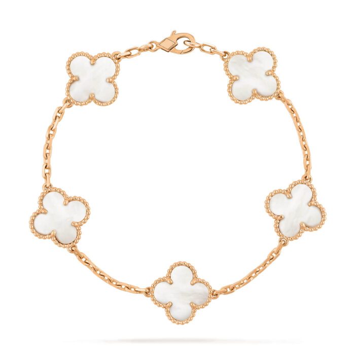 【Valleron Jewelry】CLOVER  5 MOTIF WHITE MOP BRACELET - Image 2