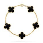 【Valerone Jewelry】CLOVER  5 MOTIFS BLACK ONYX BRACELET