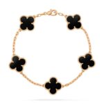 【Valerone Jewelry】CLOVER  5 MOTIFS BLACK ONYX BRACELET - Image 2