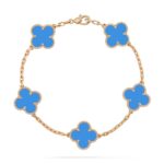 【Valleron Jewelry】CLOVER 5 MOTIFS BLUE AGATE BRACELET - Image 2