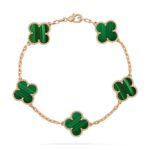 【Valleron Jewelry】CLOVER 5 MOTIFS MALACHITE BRACELET - Image 2