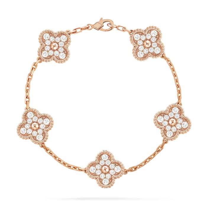 【Valleron Jewelry】CLOVER 5 MOTIFS  FULL DIAMOND BRACELET - Image 2