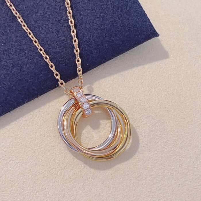 【Valerone Jewelry】TRINITY NECKLACE GOLD  DIAMONDS - Image 5