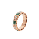 【Valerone Jewelry】SERPENTI RING PINK GOLD MALACHITE DIAMOND PAVED 4MM - Image 2