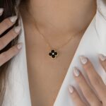【Valleron Jewelry】CLOVER 15MM DIAMOND ONYX NECKLACE - Image 7