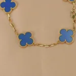 【Valleron Jewelry】CLOVER 5 MOTIFS BLUE AGATE BRACELET - Image 6