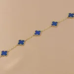 【Valleron Jewelry】CLOVER 5 MOTIFS BLUE AGATE BRACELET - Image 7