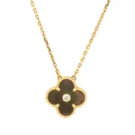 【Valleron Jewelry】CLOVER 15MM DIAMOND AND MOTHER-OF-GREY NECKLACE