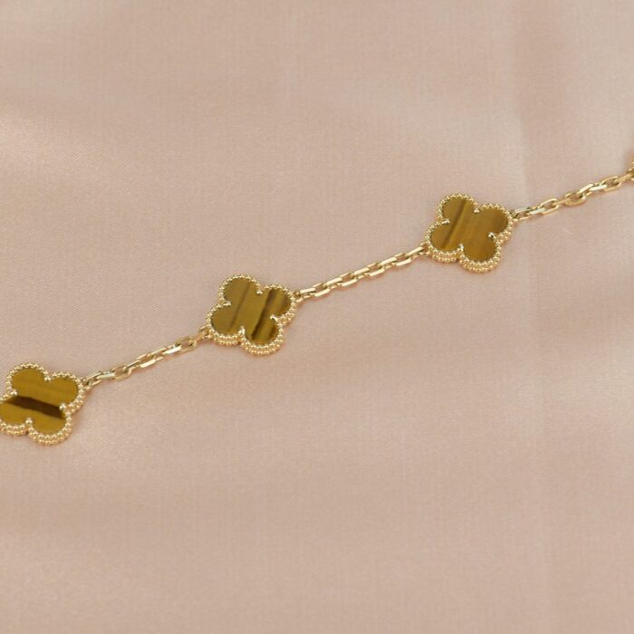 【Valerone Jewelry】CLOVER  5 MOTIFS TIGER EYE BRACELET - Image 8