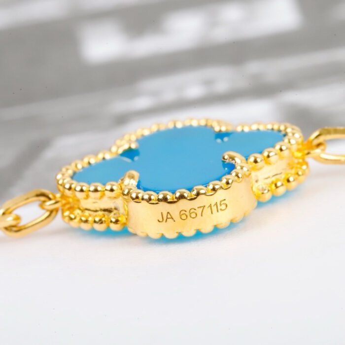 【Valerone Jewelry】CLOVER 5 MOTIFS TURQUOISE BRACELET - Image 5