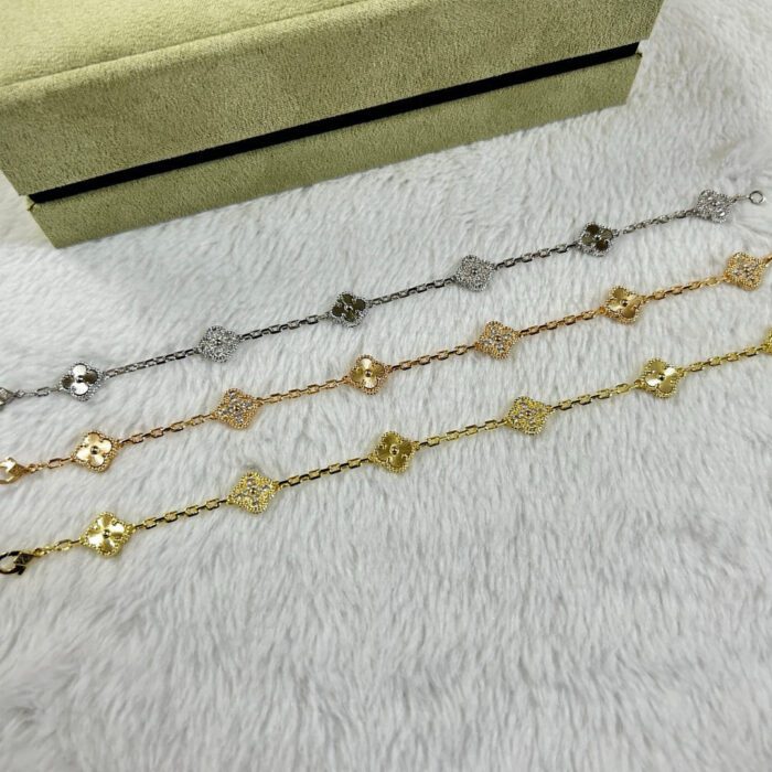 【Valeron Jewelry】CLOVER 6 MOTIF DIAMOND LASER BRACELET - Image 5