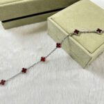 【Valeron Jewelry】CLOVER 6 MOTIF RED AGATE BRACELET