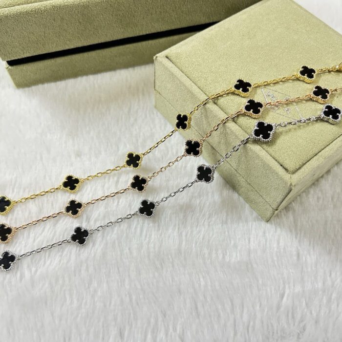 【Valeron Jewelry】CLOVER 6 MOTIF  ONYXS BRACELET - Image 2